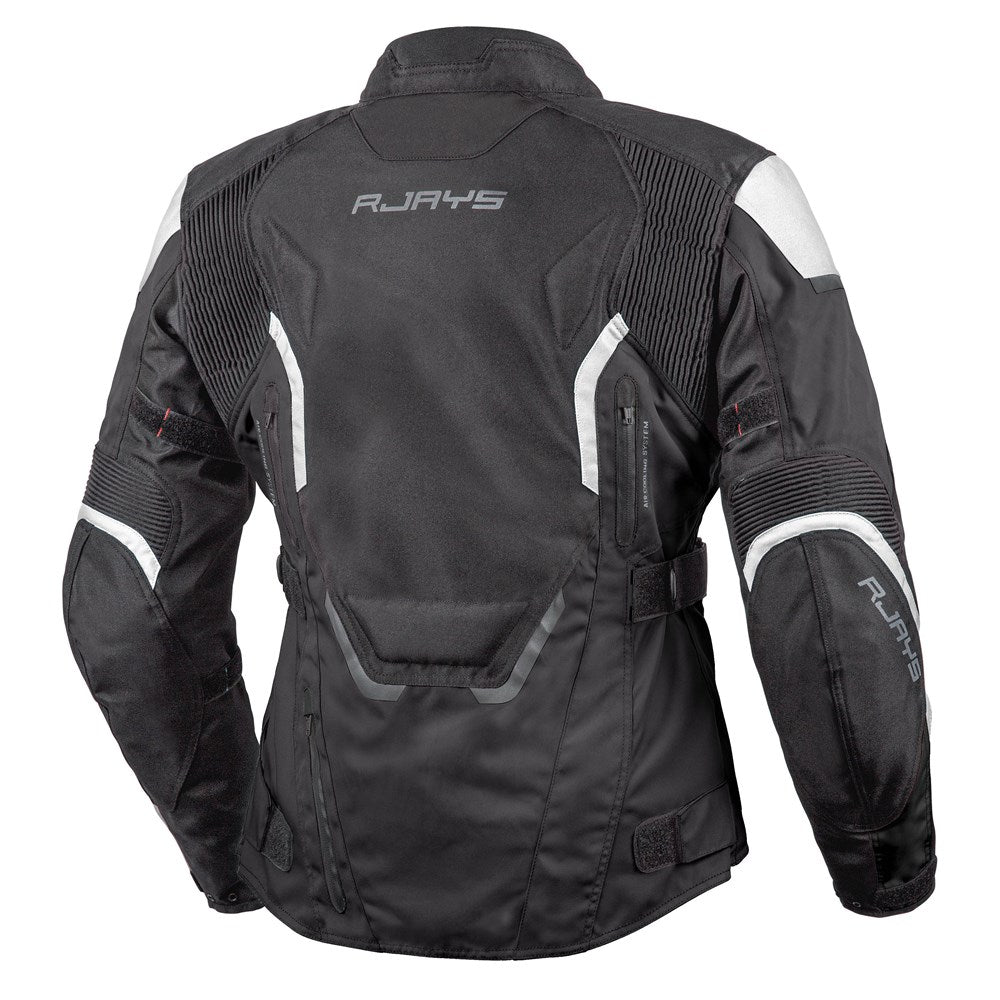 Rjays Voyager 6 Black/White Comfort Fit Womens Textile Jacket