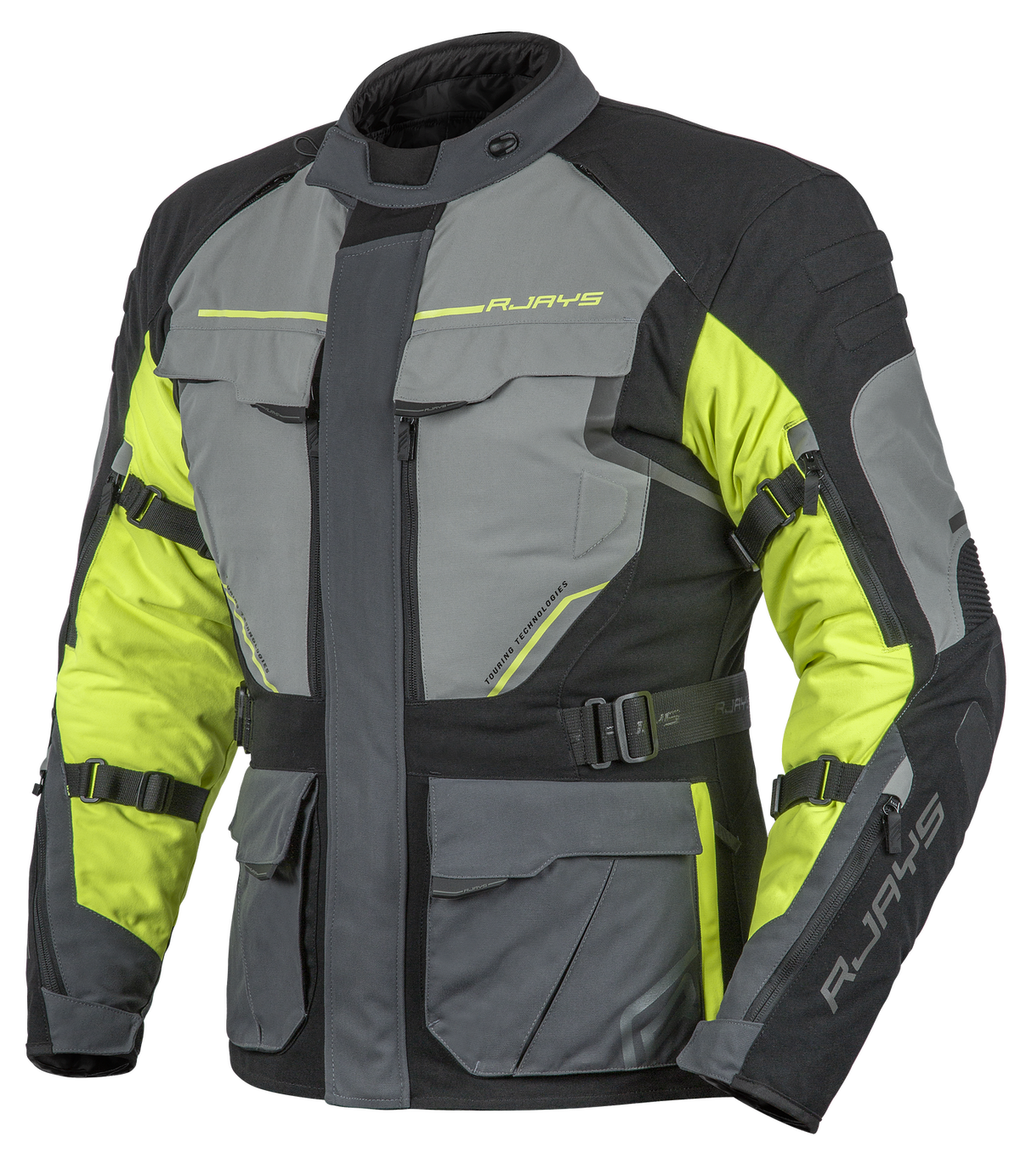 Rjays Tour II Black/Grey/Yellow Textile Jacket - EasyR