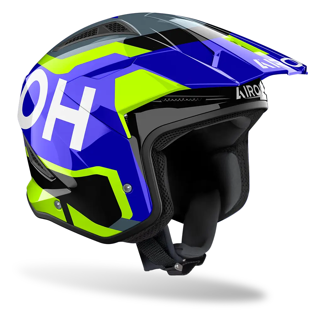 Airoh TRR II Trial Jupiter Gloss Blue/Yellow Helmet