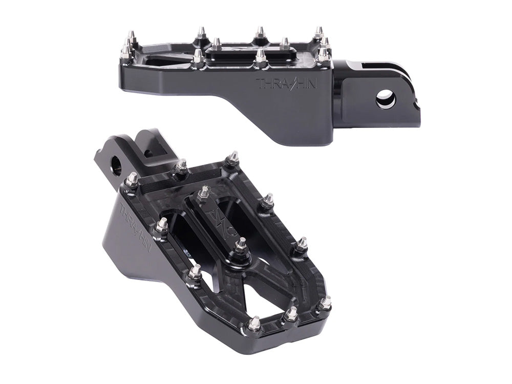 Thrashin Supply TS-TSC-2022-1-SF Aggressor Front Rider Footpegs Black for Harley-Davidson Softail 18-Up