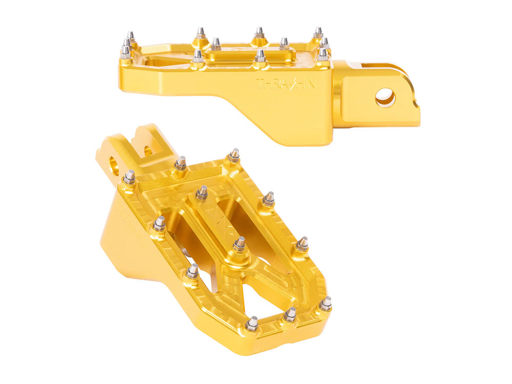 Thrashin Supply TS-TSC-2022-5-SF Aggressor Front Footpegs Gold for Harley-Davidson Softail 18-Up