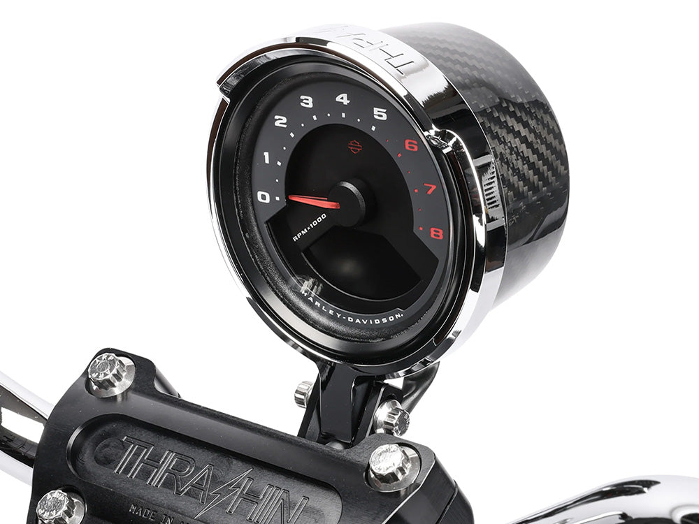 Thrashin Supply TS-TSC-2710-3 Gauge Housing Relocation Kit Chrome for Harley-Davidson Low Rider S 22-Up/Low Rider ST 25-Up/Street Bob 25-Up