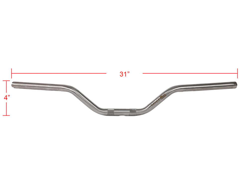 Thrashin Supply TS-TSC-2712-0 Mid Bend Handlebar Stainless Steel