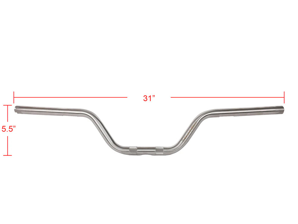 Thrashin Supply TS-TSC-2713-0 High Bend Handlebar Stainless Steel