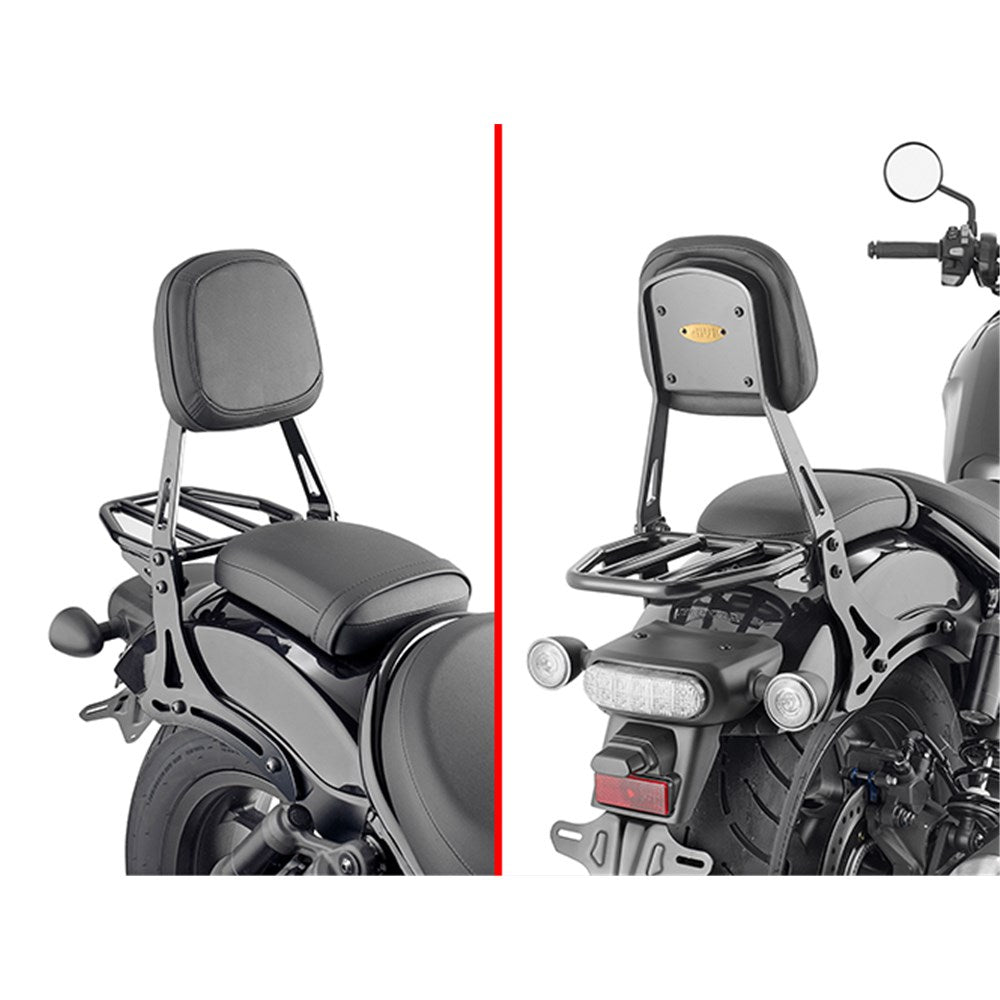 Givi TS1194B Backrest w/Detachable Small Luggage Carrier for Honda CMX 1100 Rebel 21-24