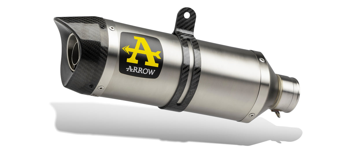 Arrow 71095PK Thunder Stainless Steel Full Exhaust System w/Titanium Muffler & Carbon End Cap for Yamaha MT-07 25-Up