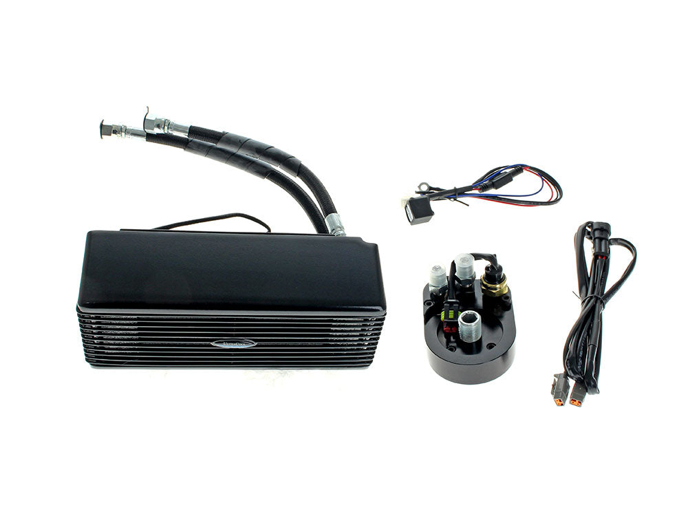 UltraCool UC-DY-1G Fan Assisted Low Mount Oil Cooler Kit Gloss Black for Dyna 93-17