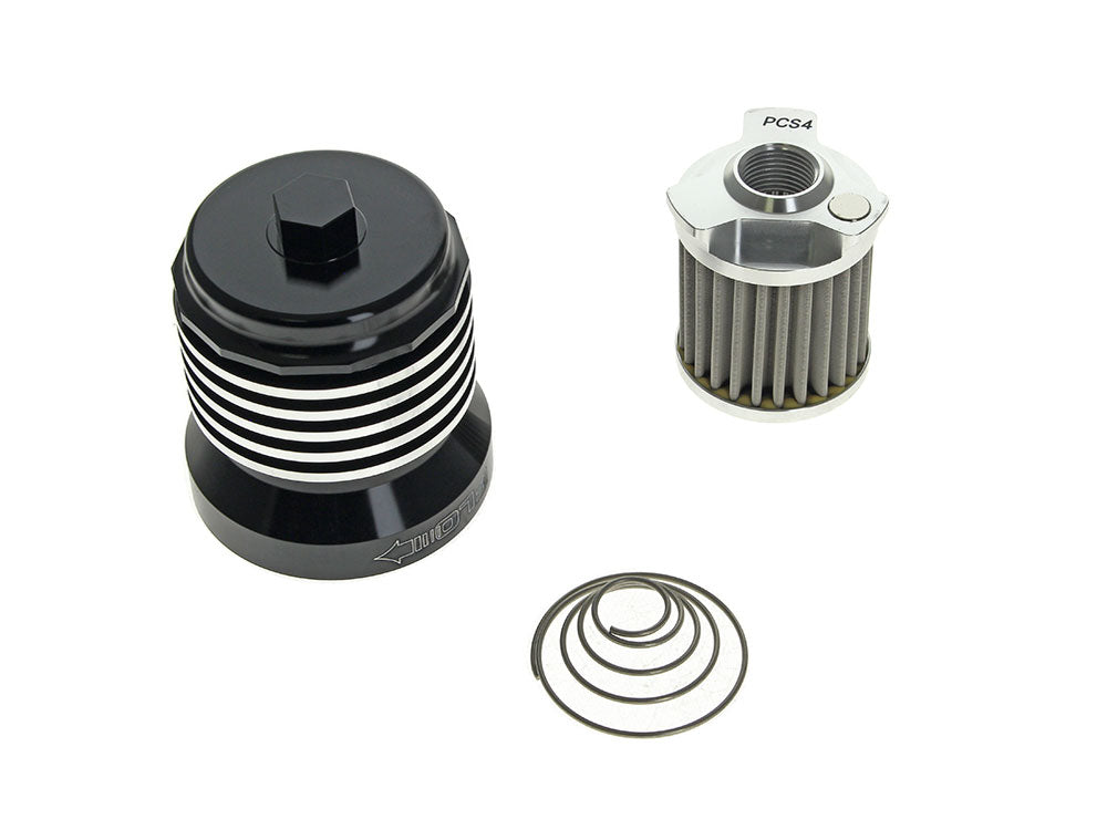 UltraCool UC-PCS4BC FLO Reusable Oil Filter Black w/Polished Fins for Milwaukee Eight 17-Up/Twin Cam 99-17/Evolution 84-99/Sportster 84-21