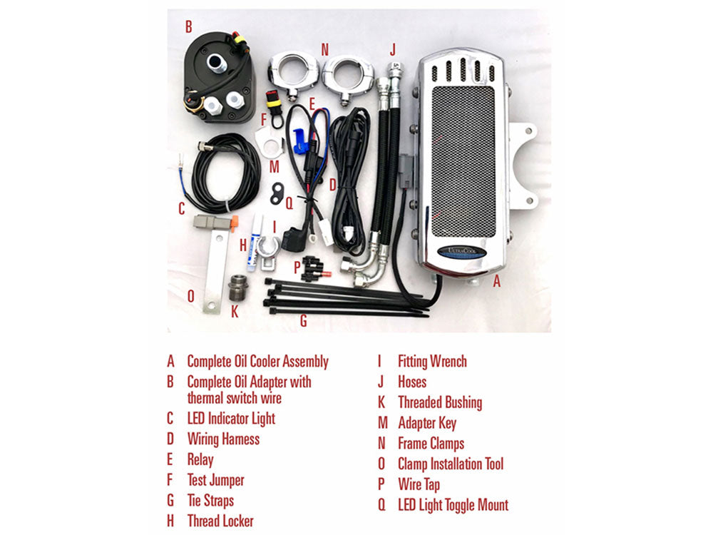 UltraCool UC-SMD-1C Fan Assisted Side Mount Oil Cooler Kit Chrome for Dyna 91-17