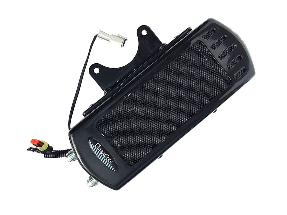 UltraCool UC-SMS-1G Fan Assisted Side Mount Oil Cooler Kit Gloss Black for Softail 85-17