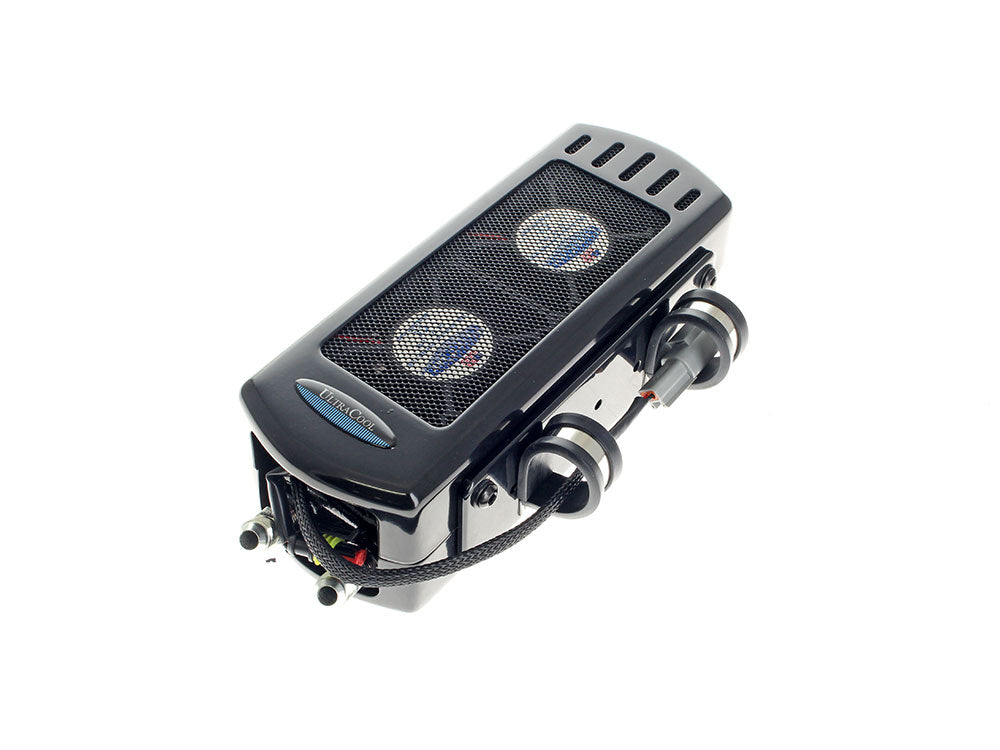 UltraCool UC-SMS8-1G Fan Assisted Side Mount Oil Cooler Kit Gloss Black for Softail 18-Up w/no Crash Bar/Engine Guard