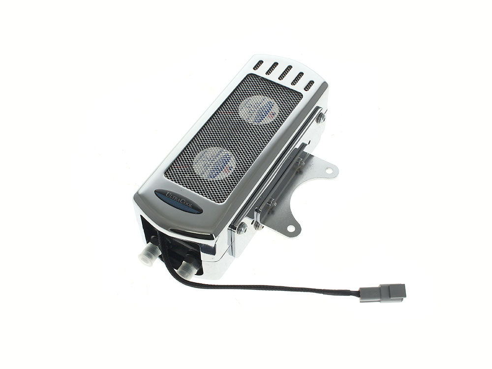 UltraCool UC-SMT-1C Fan Assisted Side Mount Oil Cooler Kit Chrome for Touring 92-08/FXR 92-94