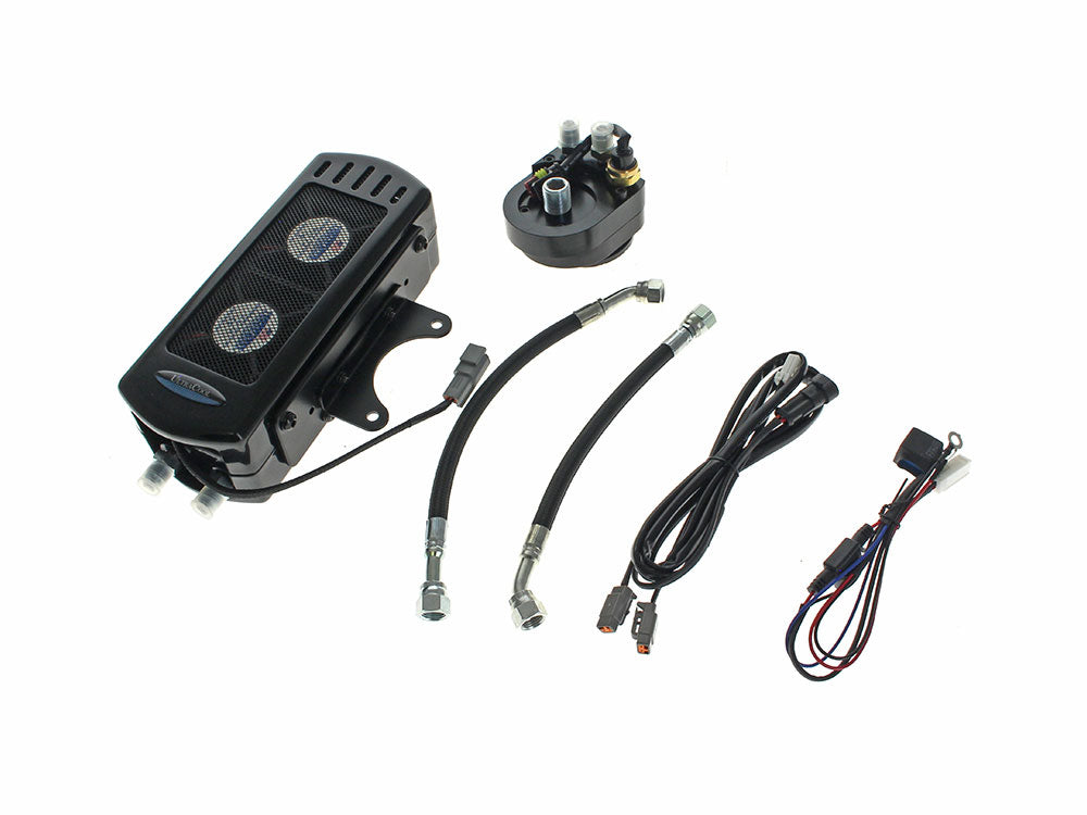 UltraCool UC-SMT-1G Fan Assisted Side Mount Oil Cooler Kit Gloss Black for Touring 92-08/FXR 92-94