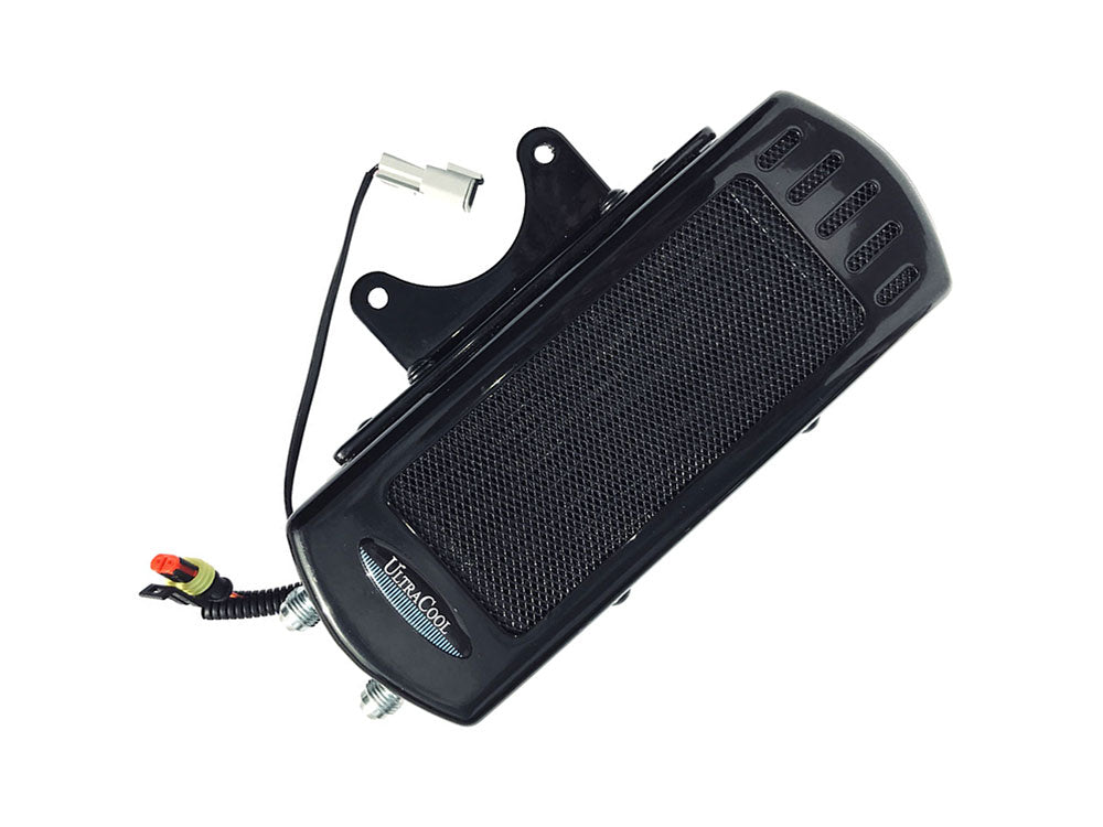 UltraCool UC-SMT8-1G Fan Assisted Side Mount Oil Cooler Kit Gloss Black for Touring 17-Up w/Harley-Davidson Full Size Engine Guard
