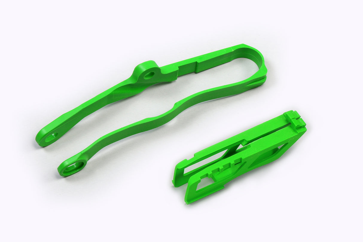 UFO Chain Guide & Swingarm Chain Slider Kit Green for Kawasaki KX250F 21-23/KX450F 19-23