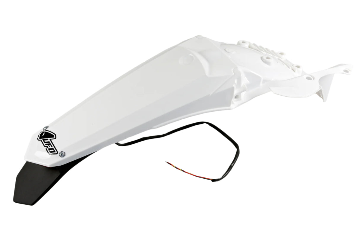 UFO Rear Fender White w/LED Tailight for Yamaha WR250F 15-19/WR450F 16-18