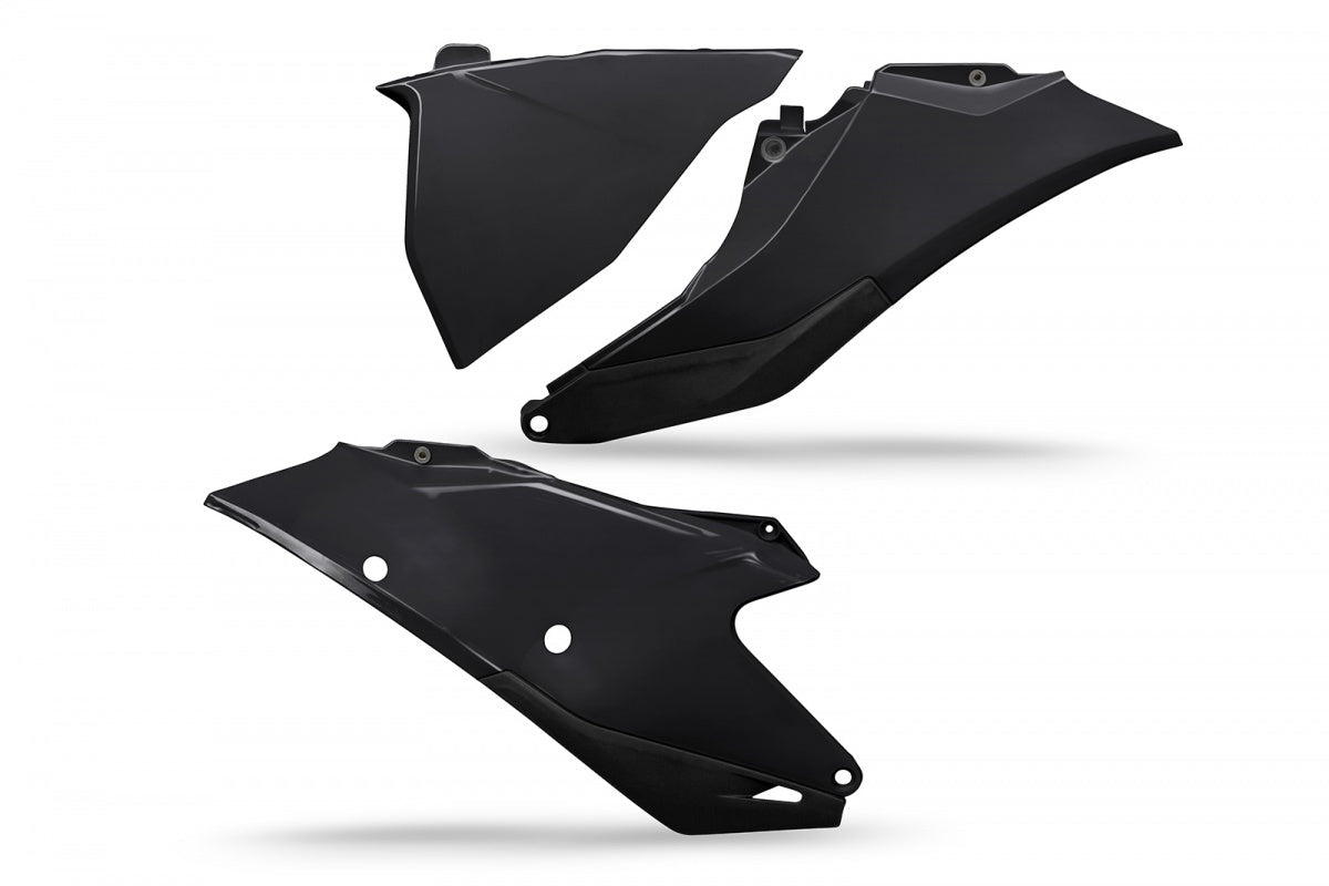 UFO Side Panels & Left Airbox Cover Black for Gas Gas MC 125/MC-F/EC/EC-F/EX-F 250/EC/EX 300/EC-F/EX-F 350/MC-F/EX-F 450 21-23/MC/EX 250/MC-