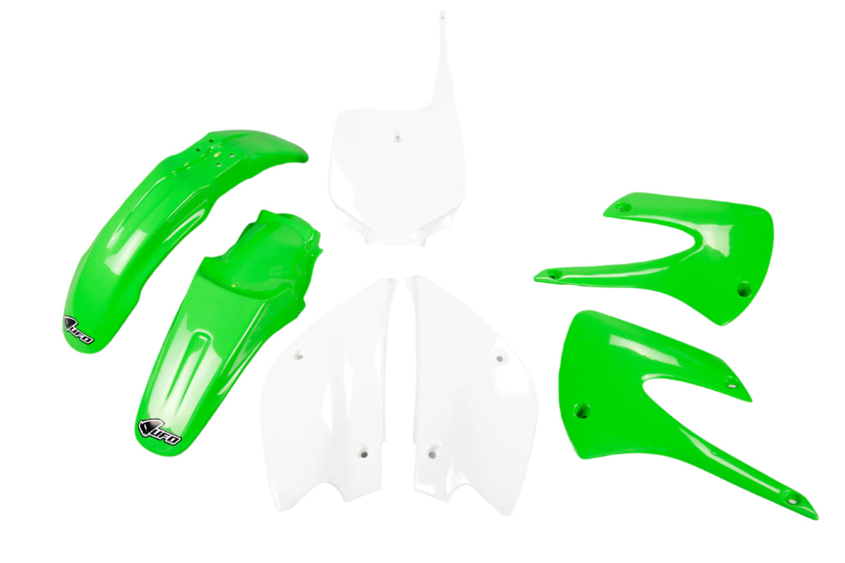 UFO Restyle Plastics Kit 2001-2009 & 2011-2012 OEM Colours for Kawasaki KX85 10-13