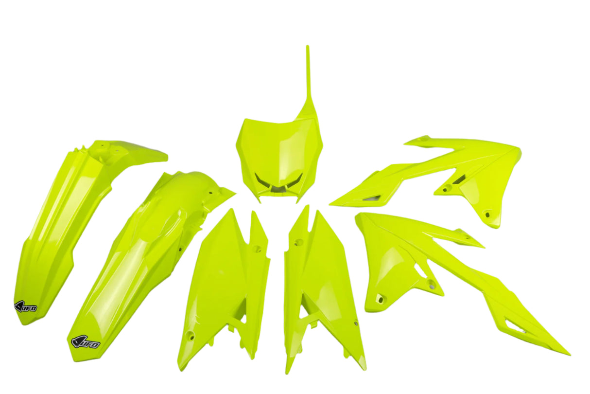 UFO Plastics Kit Fluro Yellow for Suzuki RMZ250 19-23/RMZ450 18-23