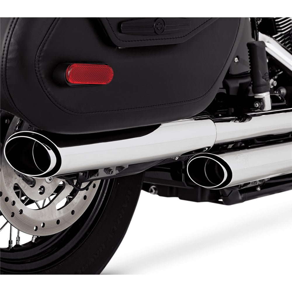 Vance & Hines V16379 PCX Twin Slash 3" Slip-On Mufflers Chrome for Softail 18-22 (includes Heritage/Delux)