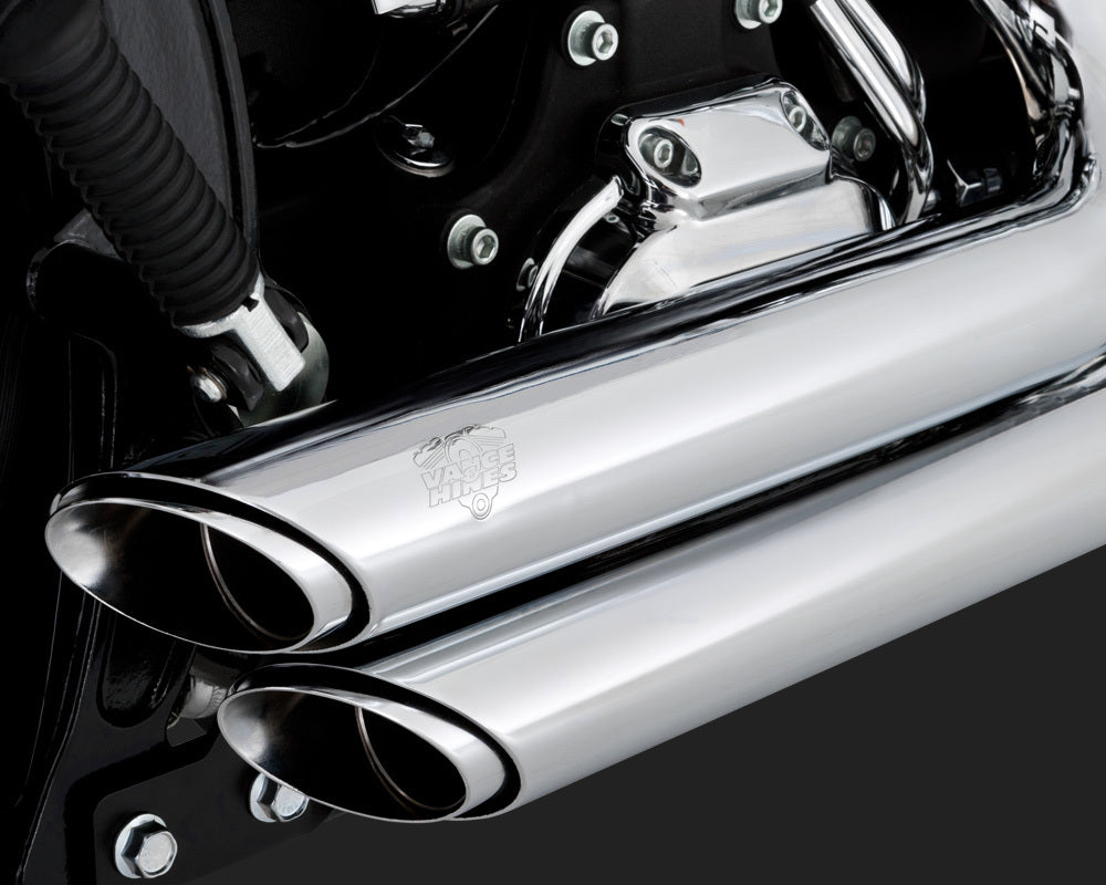 Vance & Hines V17221 Shortshots Staggered Exhaust Chrome for Softail 86-11 (86-06 Models Need V16925 O2 Sensor Bungs)