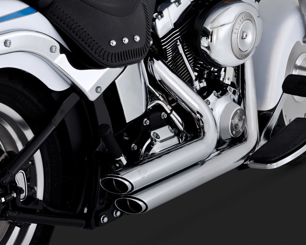 Vance & Hines V17221 Shortshots Staggered Exhaust Chrome for Softail 86-11 (86-06 Models Need V16925 O2 Sensor Bungs)