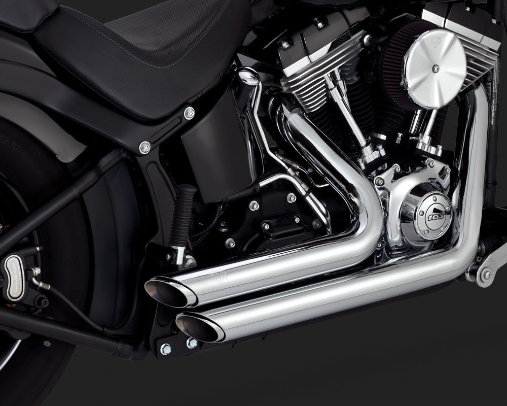 Vance & Hines V17225 Shortshots Staggered Exhaust Chrome for Softail 12-17 (excludes FXSB/FXSE)