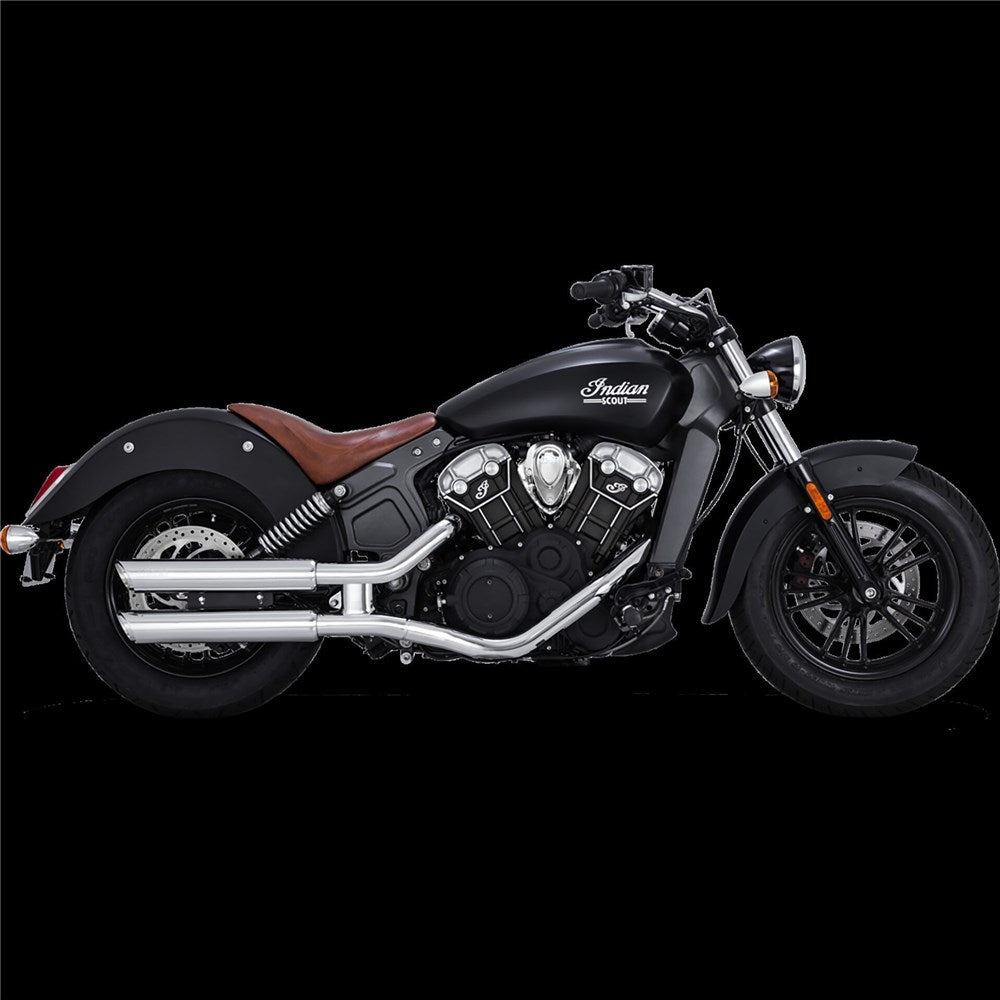 Vance & Hines V18323 PCX Twin Slash 3" Slip-On Mufflers Chrome for Indian Scout 15-22
