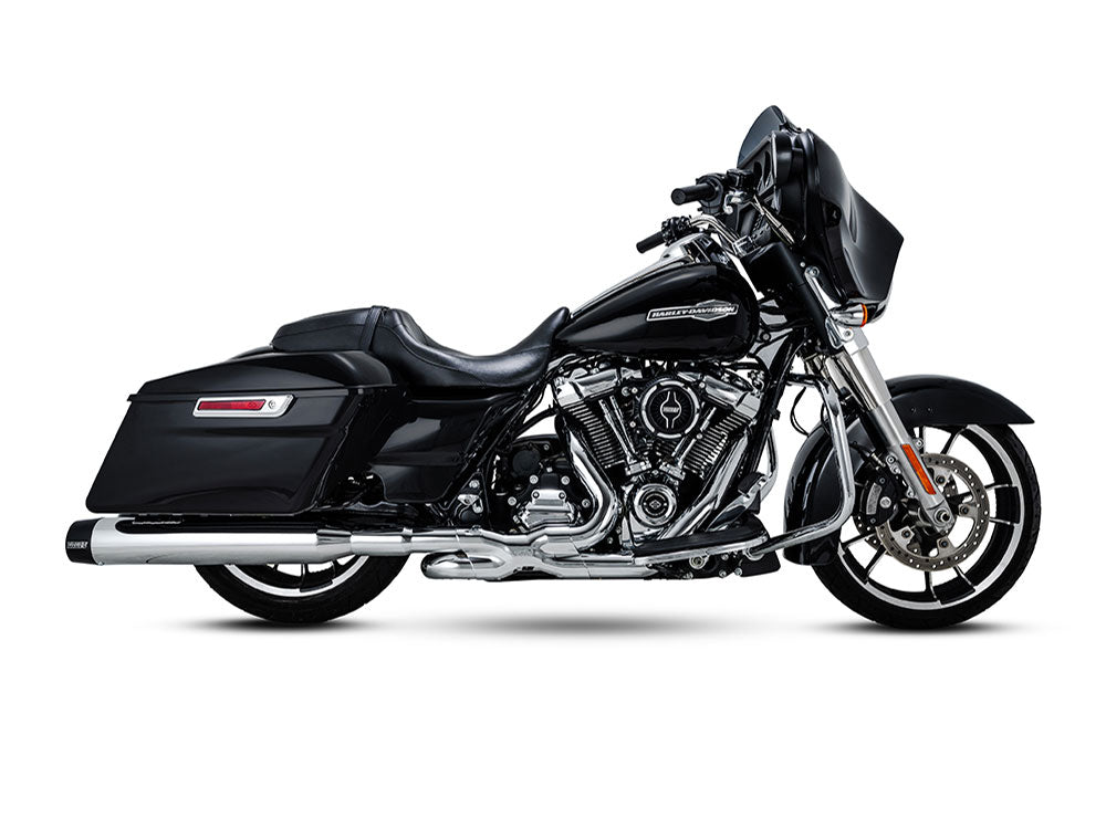 Vance & Hines VH-16792 4.5" Blackbird 450 Slip-On Mufflers Chrome w/Black End Caps for Touring 17-Up