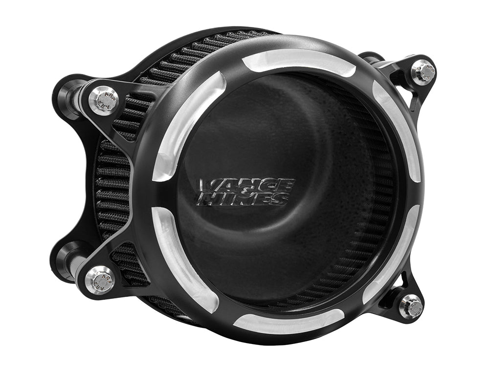 Vance & Hines VH-41093 VO2 Insight Air Cleaner Kit Black Contrast for Twin Cam 99-17 w/CV Carb or Cable Operated Delphi EFI
