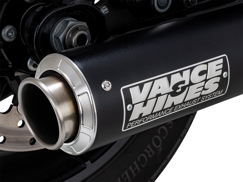Vance & Hines VH-46746 4" Supersport Slip-On Muffler Black for Harley-Davidson Softail Street Bob/Low Rider S/Low Rider ST/Heritage 25-Up