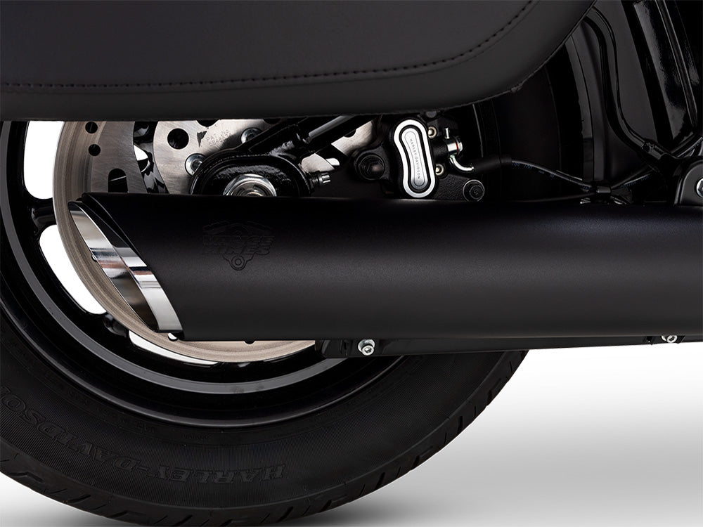 Vance & Hines VH-46750 4" Twin Slash Slip-On Muffler Black for Harley-Davidson Softail Street Bob/Low Rider S/Low Rider ST/Heritage 25-Up