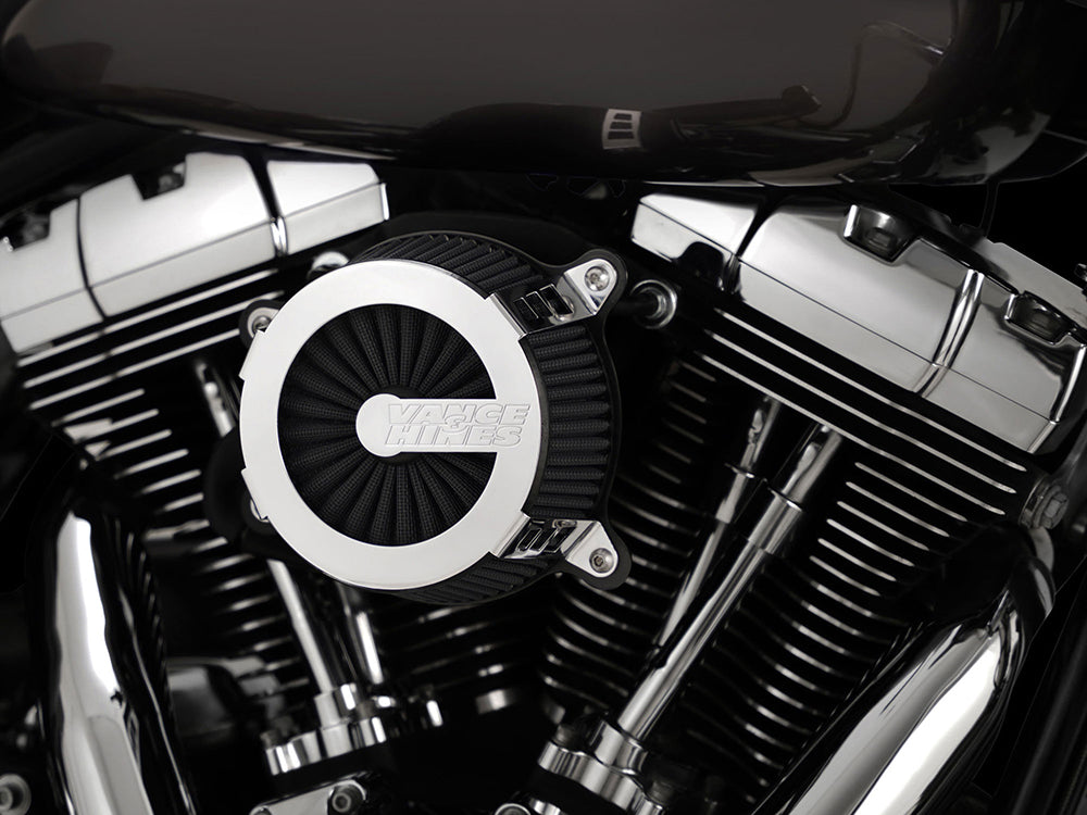 Vance & Hines VH-70357 VO2 Cage Fighter Air Cleaner Kit Chrome for Twin Cam 99-17 w/CV Carb or Cable Operated Delphi EFI
