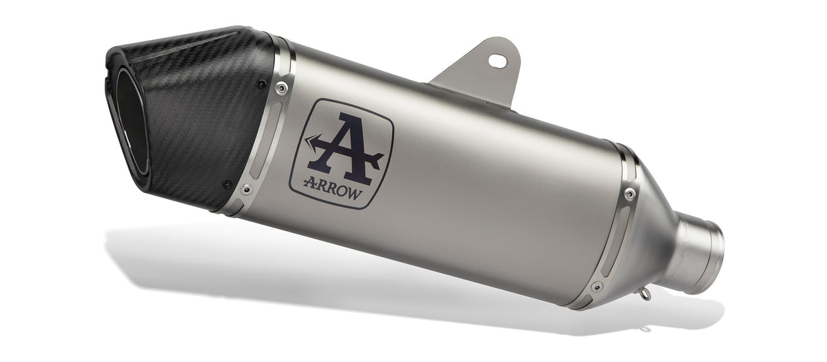 Arrow 71507VL Veloce Stainless Steel Full Exhaust System w/Titanium Muffler & Carbon End Cap for Triumph Daytona 660 24-Up