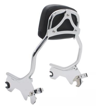 Quick Detachable Sissy Bar & Pad Chrome Kit (inc Docking Hardware) suits Softail Models FXFB FXFBS Fatbob 18-up