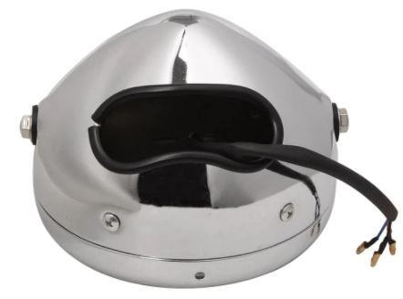 Headlight 6.5" 40w Daymaker style with CHROME Shell Suit Cafe Racer Motorcycle Bobber Customs