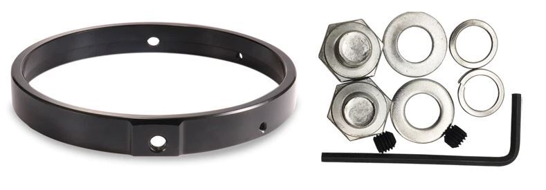 Billet Universal 5 3/4" Headlight Mount Ring (Ring Only) Black use on Most Harleys and Metric Models Custom Use
