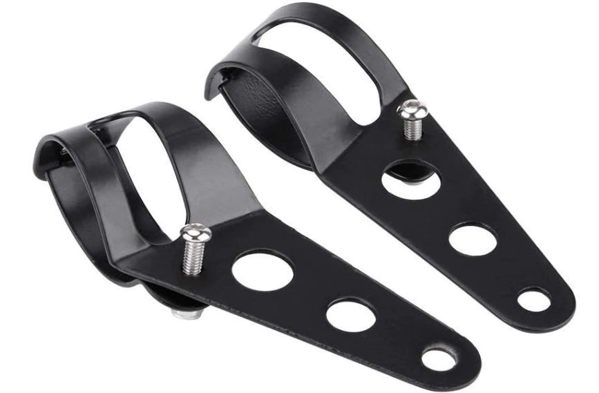 Headlight Universal Mount Bracket Fork Ear Style Black 27-36mm