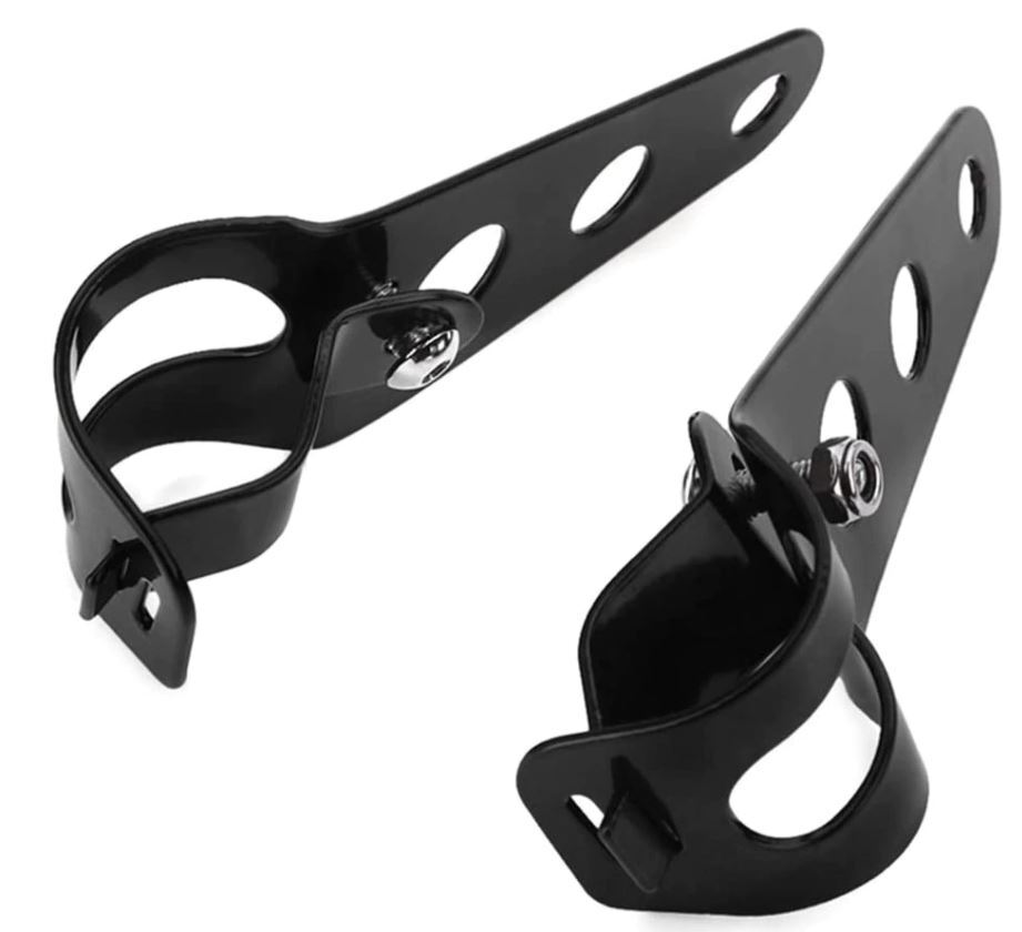 Headlight Universal Mount Bracket Fork Ear Style Black 27-36mm