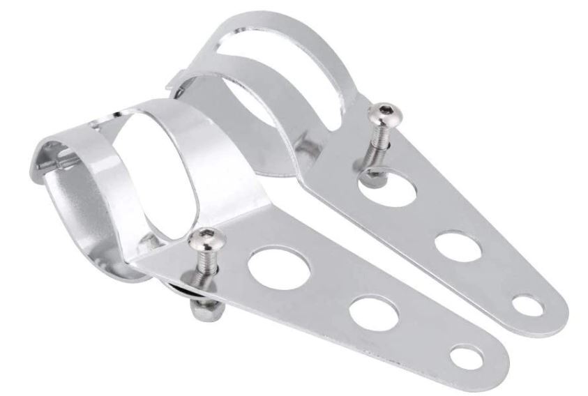 Headlight Universal Mount Bracket Fork Ear Style Chrome 38-48mm