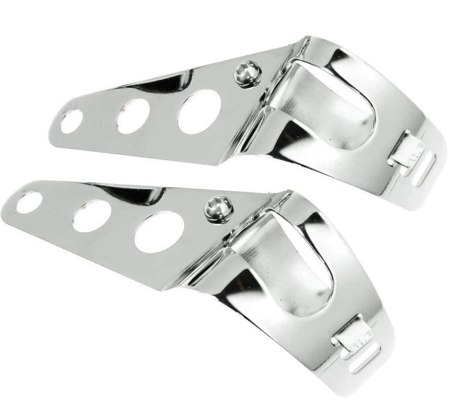 Headlight Universal Mount Bracket Fork Ear Style Chrome 38-48mm