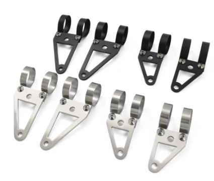 Twin Power Chrome Universal Headlight Bracket Suit up to 50mm Fork Tube Retro Fit Most Models Customized