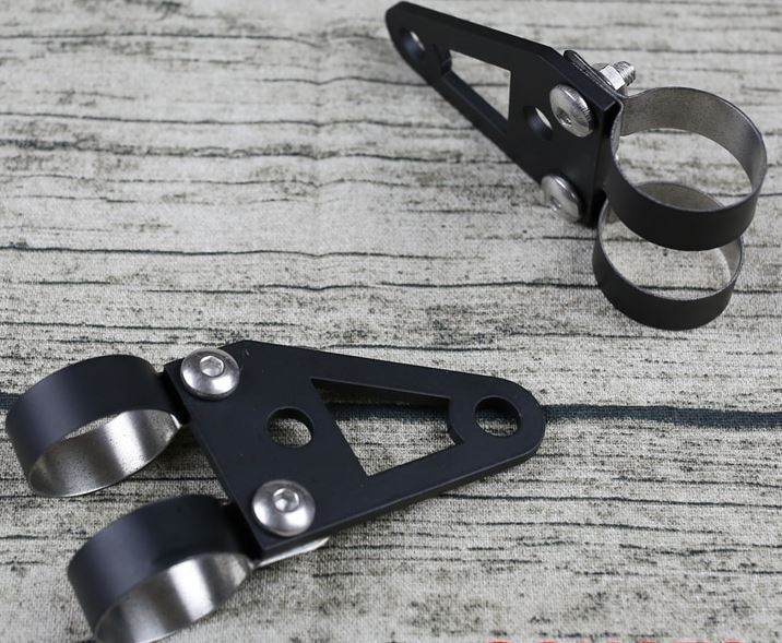 Twin Power Chrome Universal Headlight Bracket Suit up to 50mm Fork Tube Retro Fit Most Models Customized