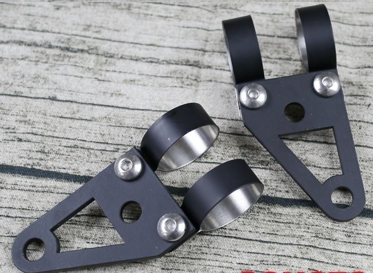 Twin Power Chrome Universal Headlight Bracket Suit up to 50mm Fork Tube Retro Fit Most Models Customized