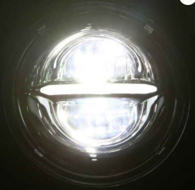 Headlight 50w LED Daymarker Angel Eye Black Face Suit Most H-D 7" Softail Heritage & Fatboy Fl, Touring Flt & Indian Sale 1/2 Price Special till sold