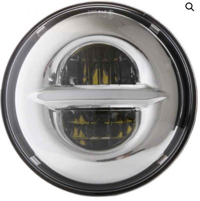 Headlight 50w LED Daymarker Angel Eye Chrome Face Suit Most H-D 7" Softail Heritage & Fatboy Fl, Touring Flt & Indian Sale 1/2 Price Special till sold