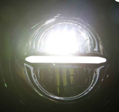 Headlight 50w LED Daymarker Angel Eye Chrome Face Suit Most H-D 7" Softail Heritage & Fatboy Fl, Touring Flt & Indian Sale 1/2 Price Special till sold