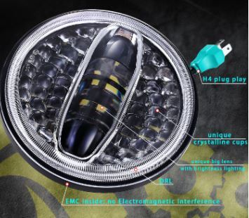 Headlight New 7" Led Projector 108W DOT E9 Led Softail Heritage & Fatboy Fl, Touring Flt & Indian Sale 1/2 Price Special till sold out