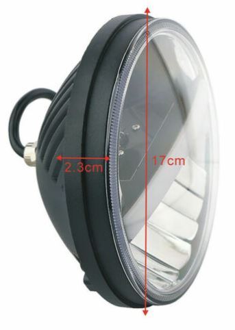 Headlight (k2245) LED 60w Black Angel Eye Suit Most 7" Softail Heritage & Fatboy Fl, Touring Flt & Indian Sale 1/2 Price Special till sold out