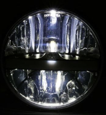 Headlight (k2245) LED 60w Black Angel Eye Suit Most 7" Softail Heritage & Fatboy Fl, Touring Flt & Indian Sale 1/2 Price Special till sold out